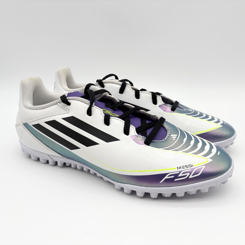 Adidas Messi F50 Turf Indoor Soccer Shoes Mens Size 9 White Purple IE9074